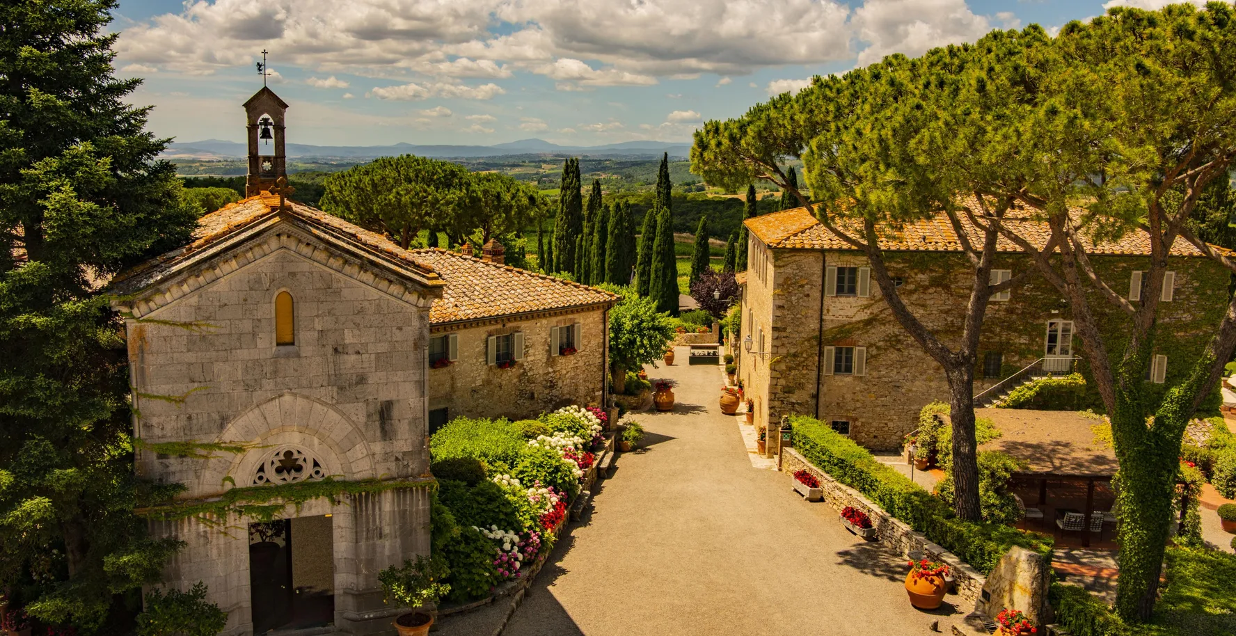 The medieval village and vineyards of Borgo San Felice in Chianti